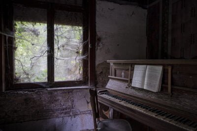 Écouter le pianiste jouer des notes mélancoliques, et photographier cet instant bucolique...